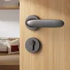 Haobao indoor door locks, bedroom silent magnetic door locks, modern room door locks, household split solid wood door handles Item Picture